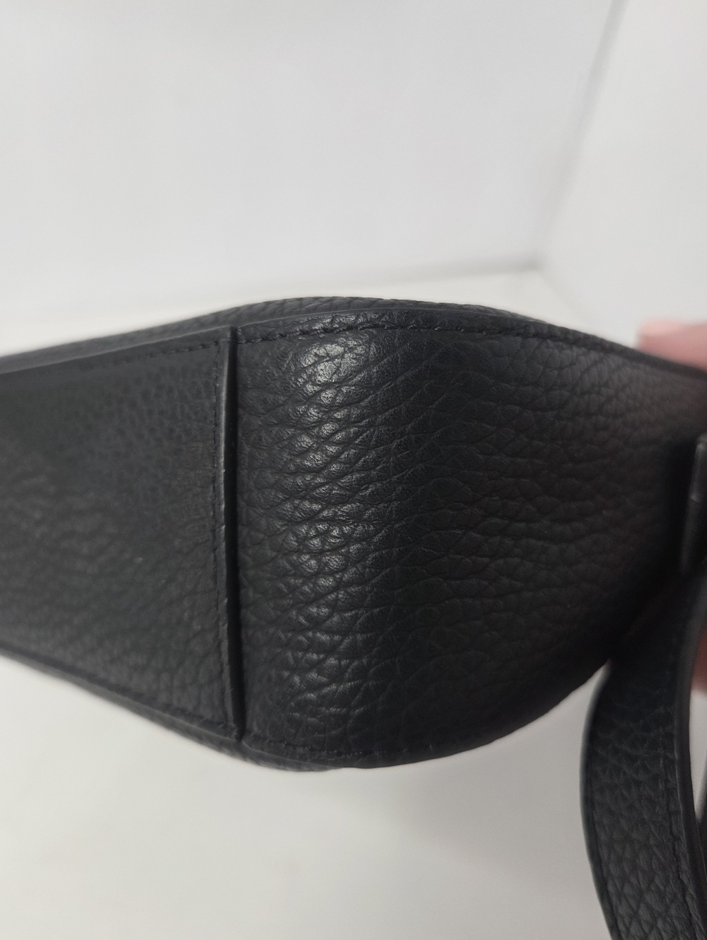 ALLSAINTS captain Black Pebbled Leather Crossbody Bag EUC minimalist classic - Picture 6 of 13